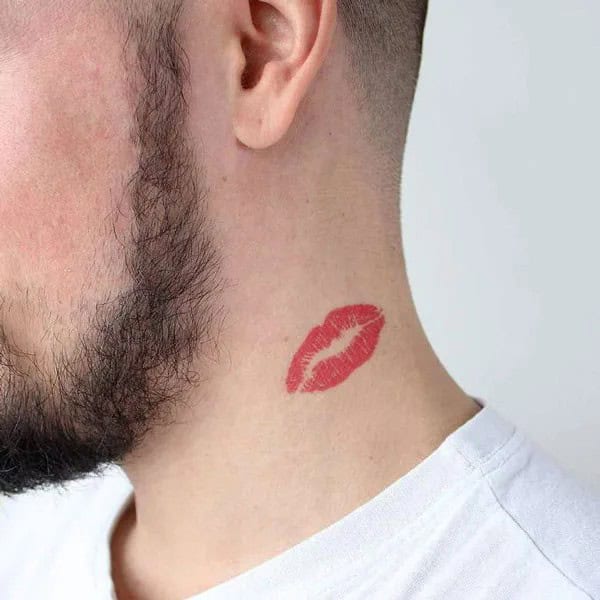 Feisty Neck Lip Tattoo