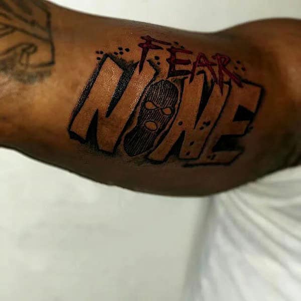 Fear None Skull Tattoo