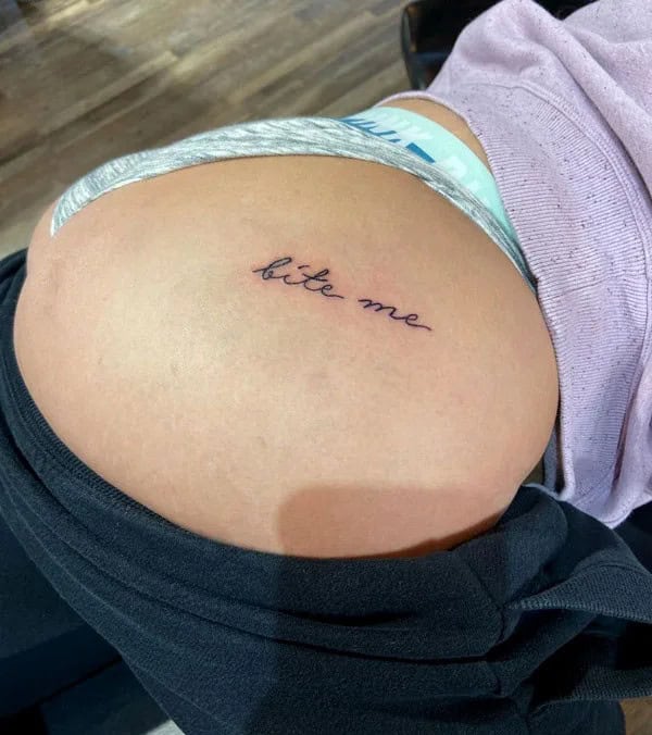 Bite Me Butt Tattoo