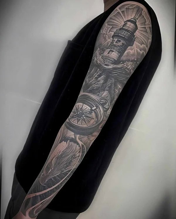 Lighthouse Sleeve Tattoo