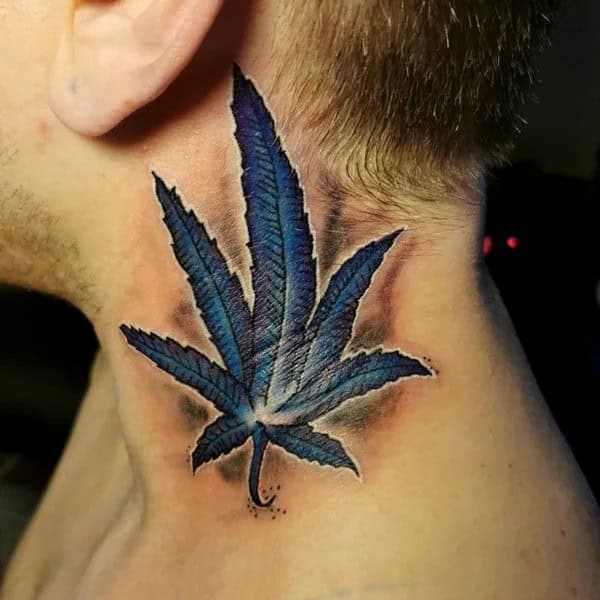 Weed Neck Tattoo