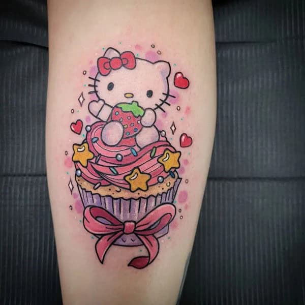 Ankle Hello Kitty Tattoo