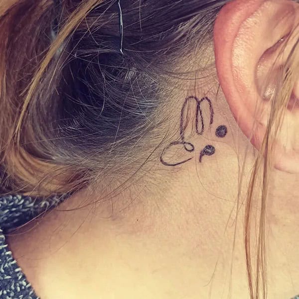 Watercolor Butterfly Tattoo Behind The Ear