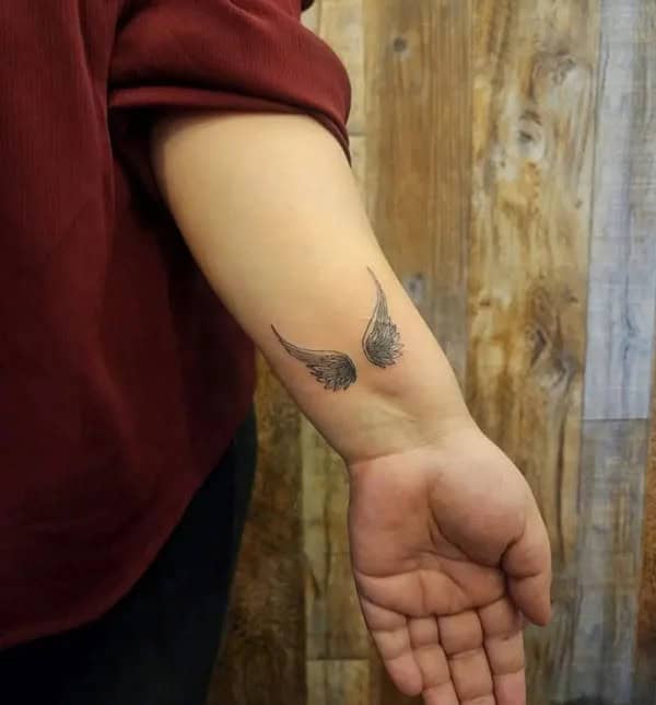 Angel Wings Tattoo On Wrist