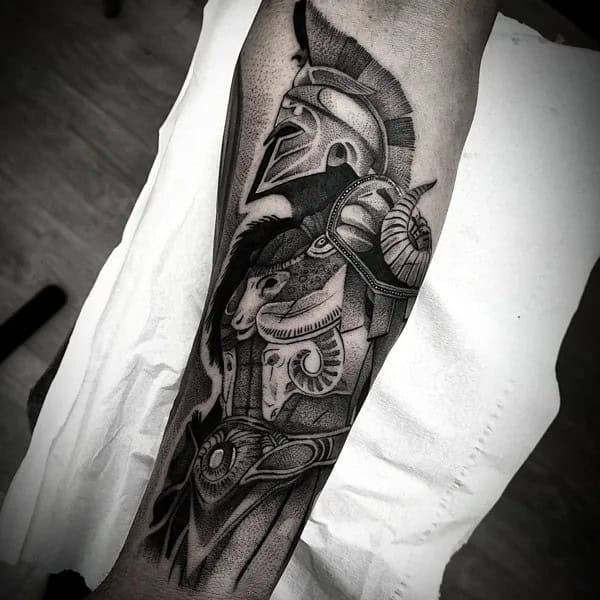 Spartan Forearm Tattoo