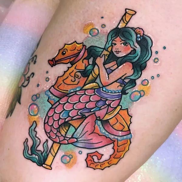 Glittery Mermaid Tattoo