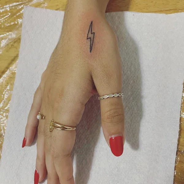 Lightning Bolt Tattoo on Hand