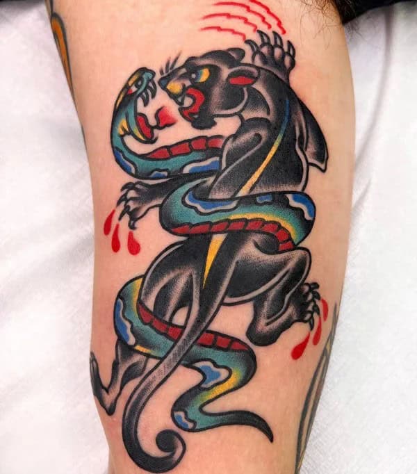 Black Panther Arm Tattoo