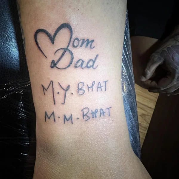 Mom and Dad Flower Tattoo