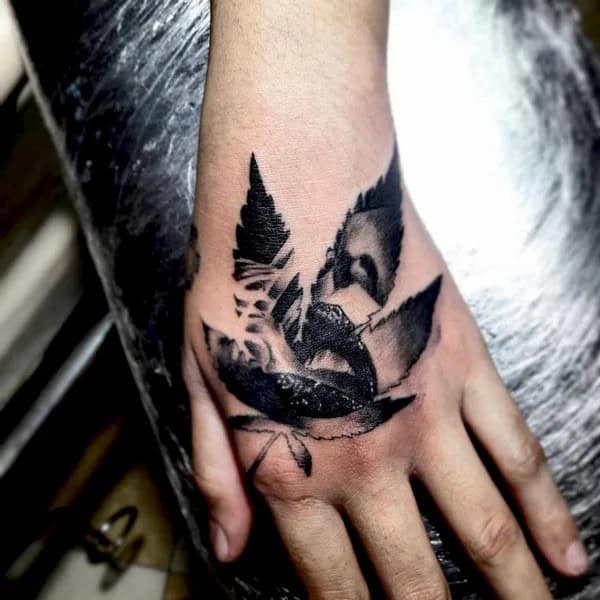 Weed Hand Tattoo