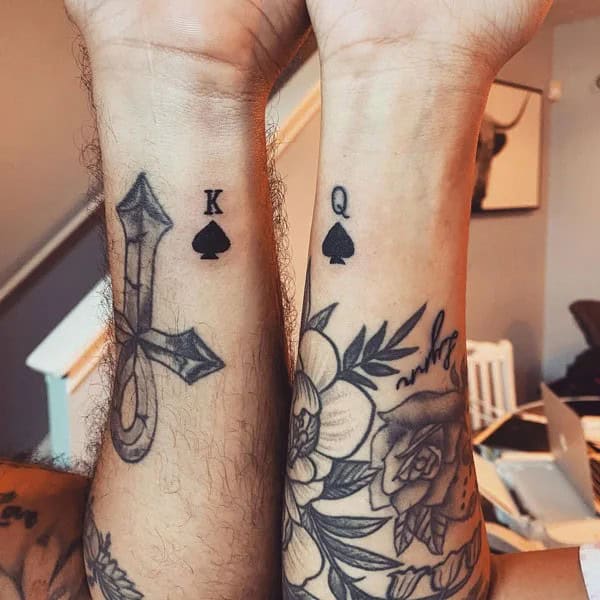 Queen of Spades Couple Tattoo