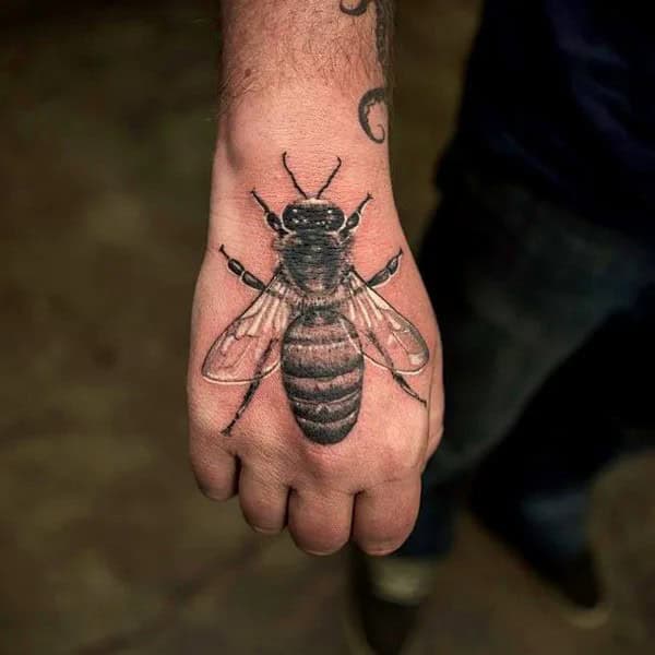 Bee Hand Tattoo