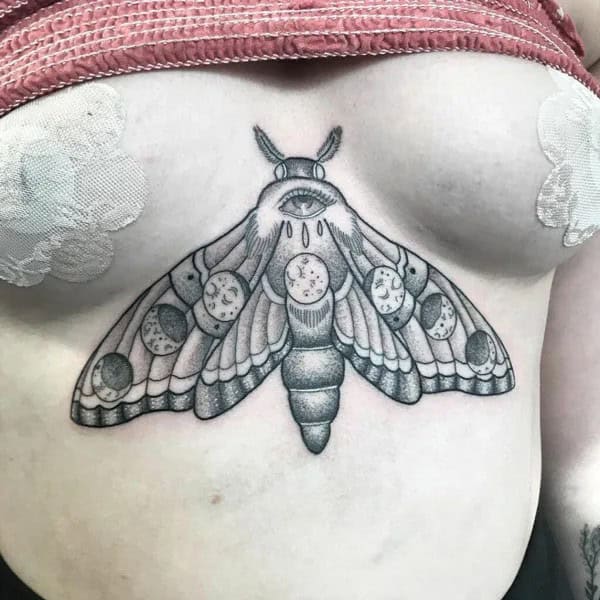 Butterfly Underboob Tattoo