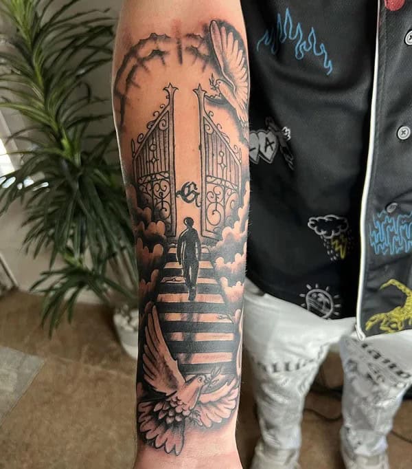 Gates of Heaven Forearm Tattoo