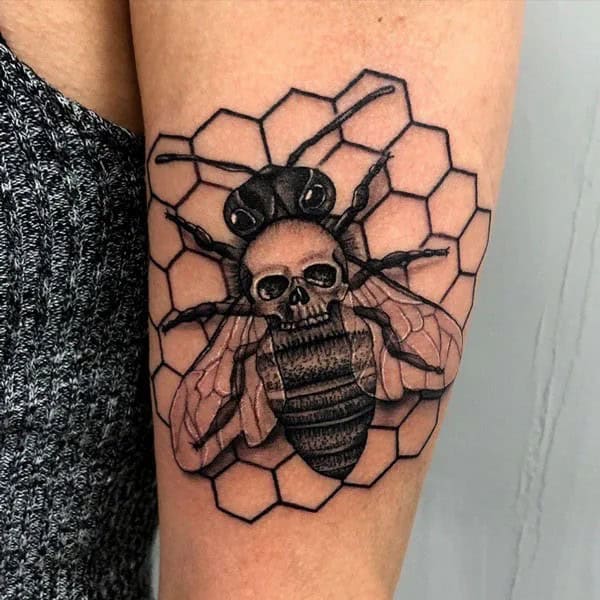 Skull Bee Tattoo