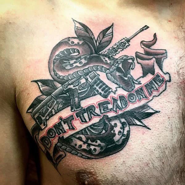 “Don’t Tread On Me” Back Tattoo