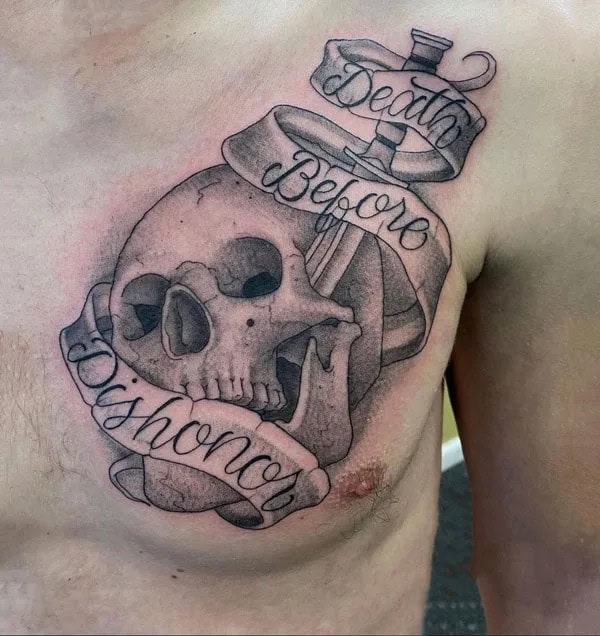 Death Before Dishonour Bicep Tattoo