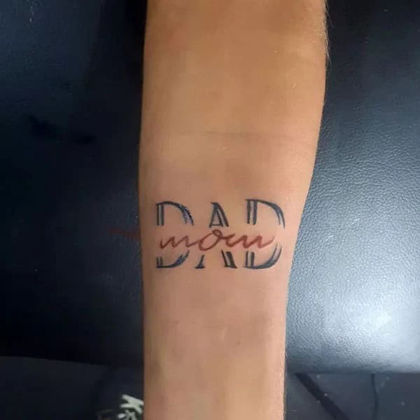 Mom and Dad Flower Tattoo