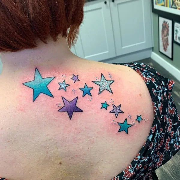 Glittery Star Tattoo