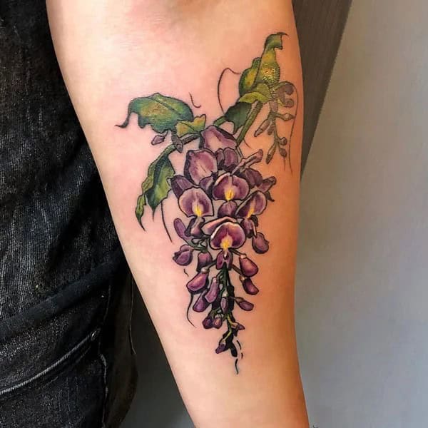 Wisteria Thigh Tattoo