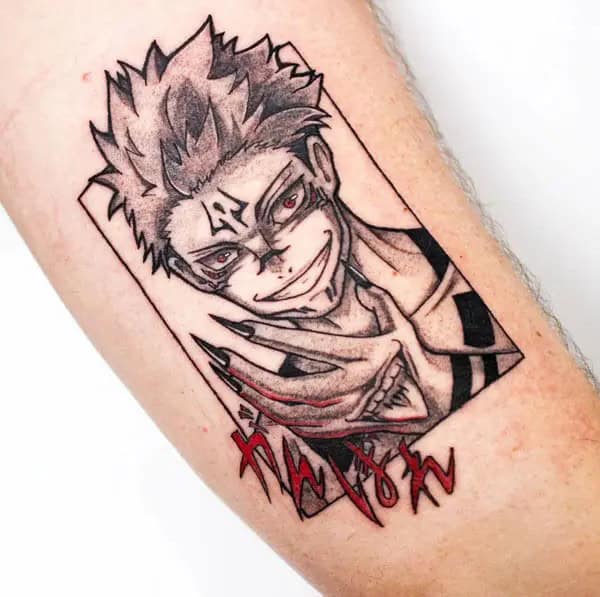 Sukuna Neck Tattoo