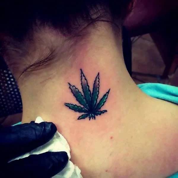 Weed Neck Tattoo