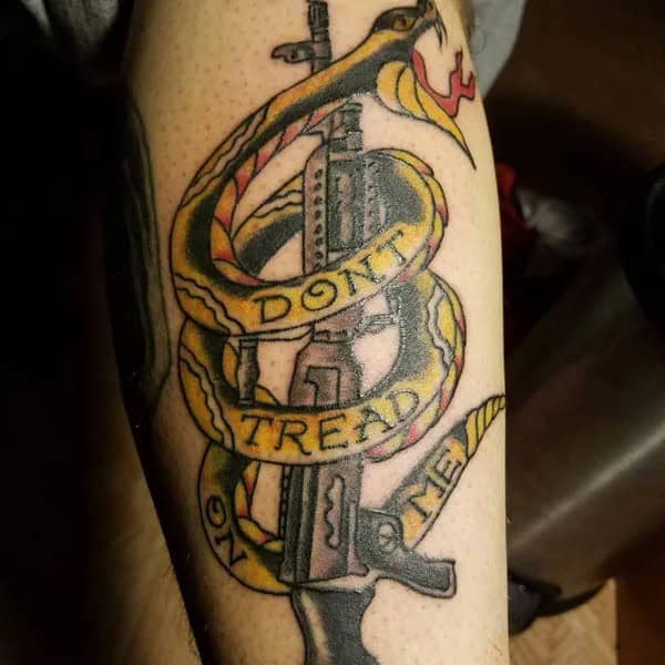 “Don’t Tread On Me” Back Tattoo