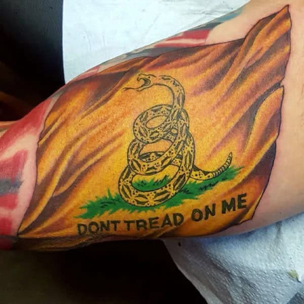 “Don’t Tread On Me” Back Tattoo