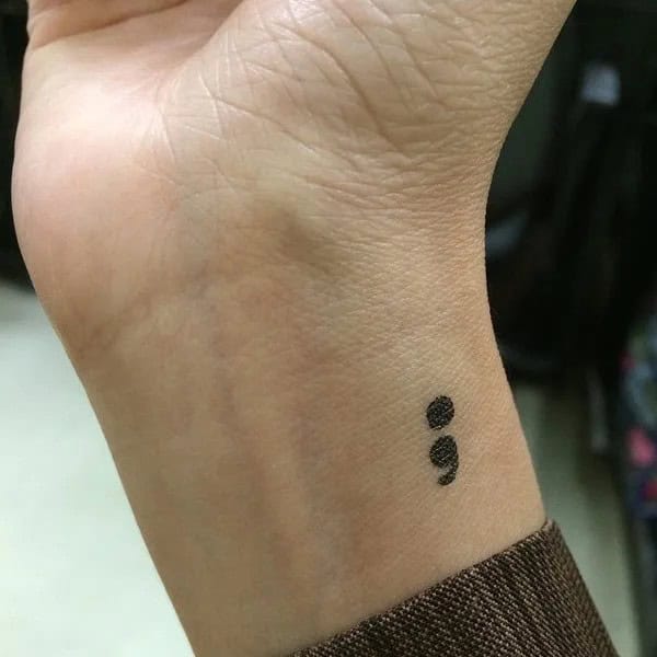 Semicolon Tattoo on Wrist