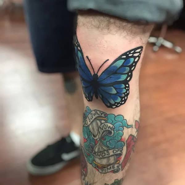 Butterfly Knee Tattoo