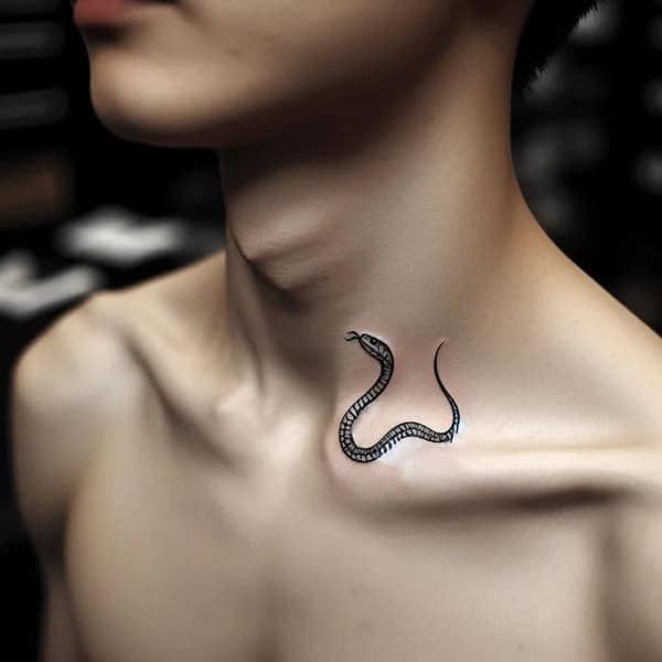 Collarbone Snake Tattoo