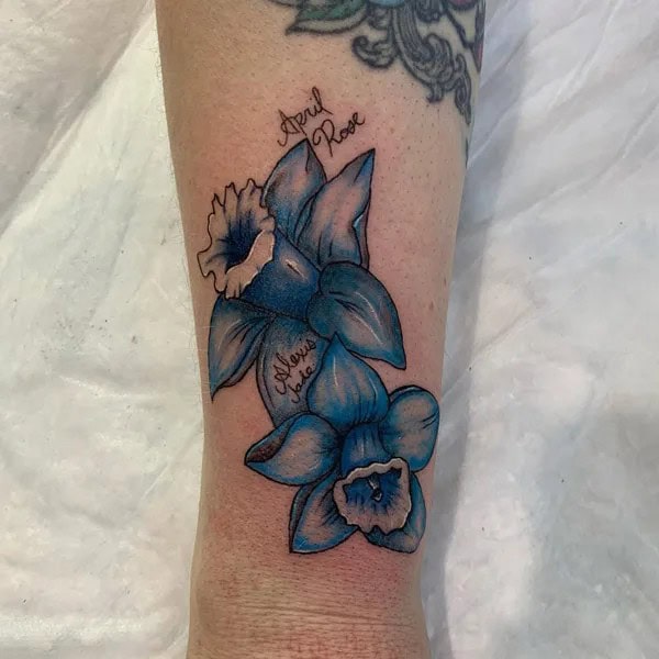 Blue Daffodil Tattoo