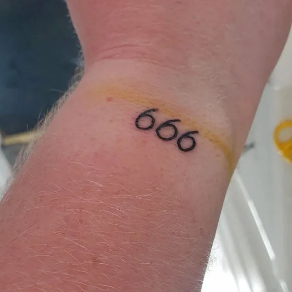 666 Wrist Tattoo