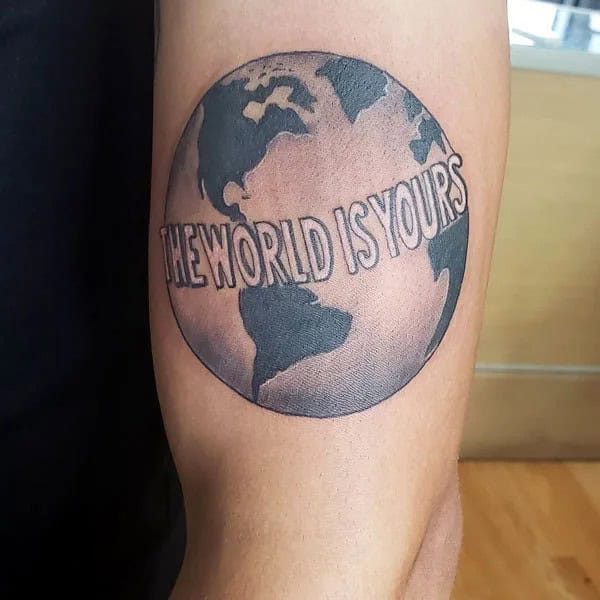 “The World Is Yours” Finger Tattoo