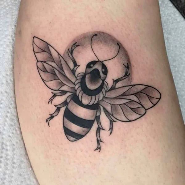 Black and White Bee tattoo