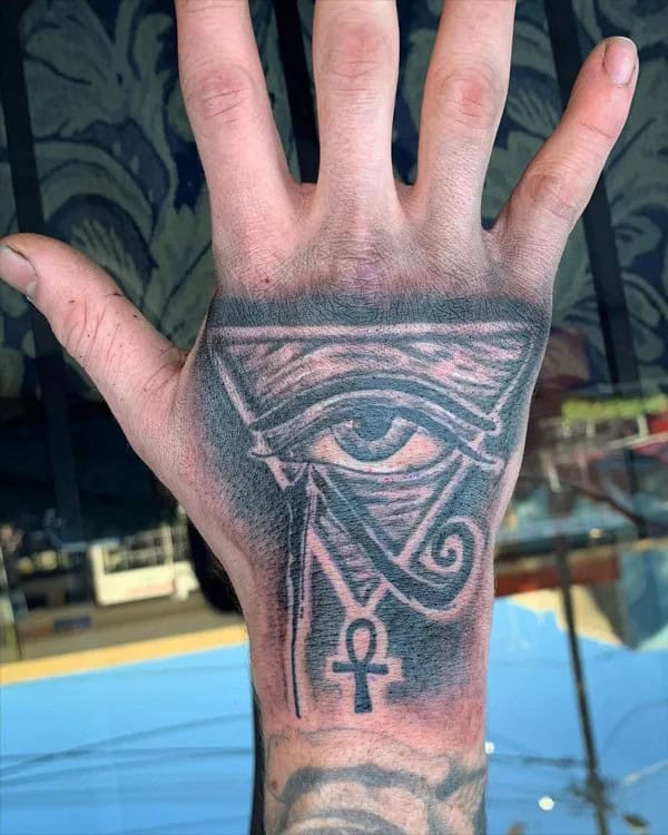 Ankh Hand Tattoo