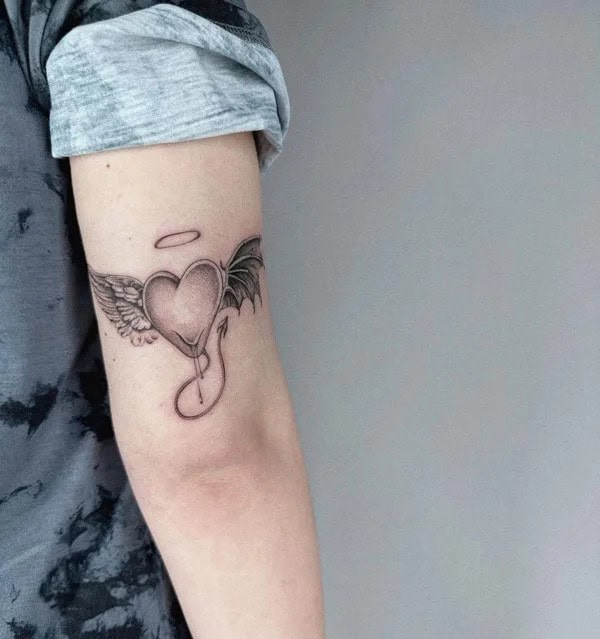 Heart With Angel Wings Tattoo