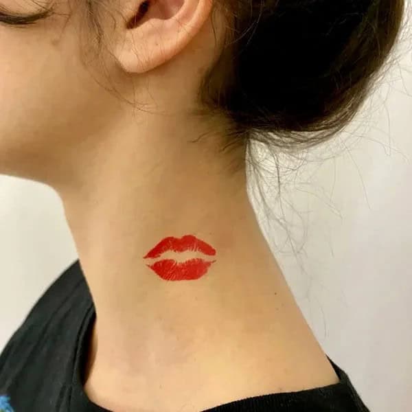 Feisty Neck Lip Tattoo