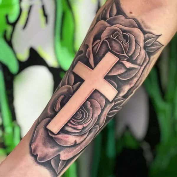 Negative Space Cross Tattoos