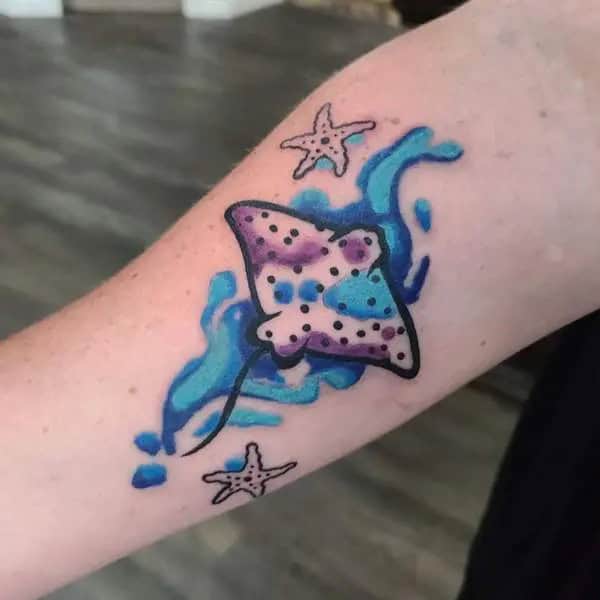 Watercolor stingray Tattoo