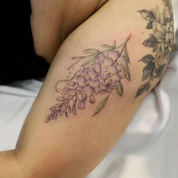 Wisteria Thigh Tattoo