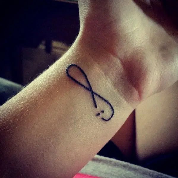 Semicolon Infinity Tattoo