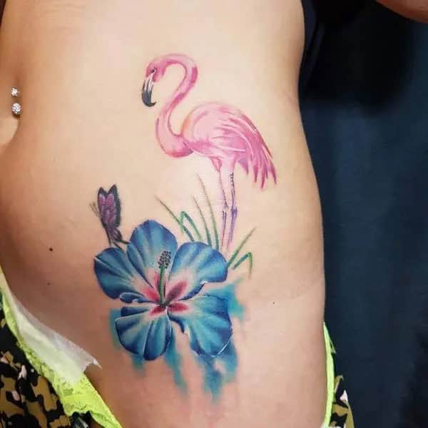 Watercolor Flamingo Tattoo