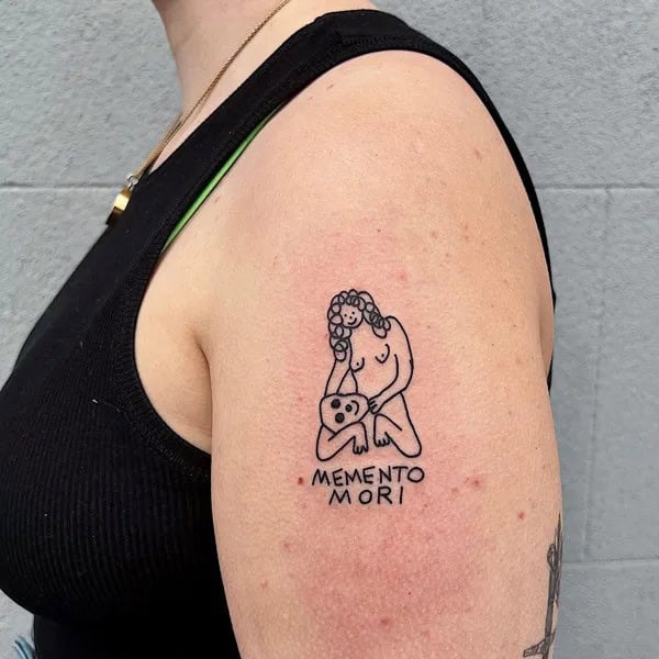 Memento Mori Naked Women Tattoo