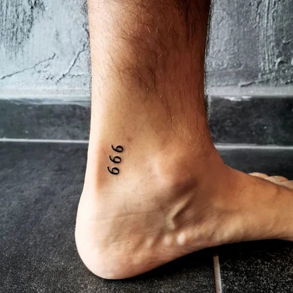 666 Ankle Tattoo