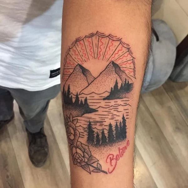 Forearm Mountain Tattoo