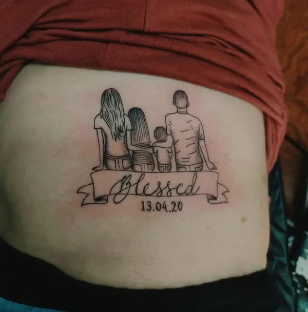 Blessed Family Tattoo