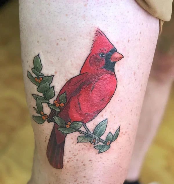 Realistic Cardinal Tattoo