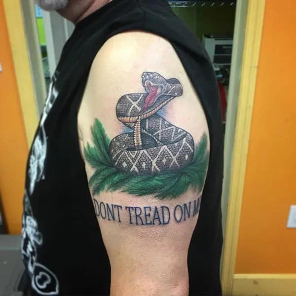 “Don’t Tread On Me” Back Tattoo