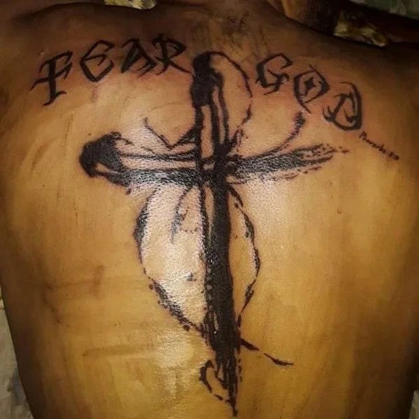 Fear God Tattoo on Back